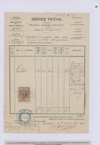 FRENCH REVENUE STAMPS „DIMENSION“ - HISTORICAL OVERVIEW – sheet 36