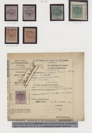 FRENCH REVENUE STAMPS „DIMENSION“ - HISTORICAL OVERVIEW – sheet 43
