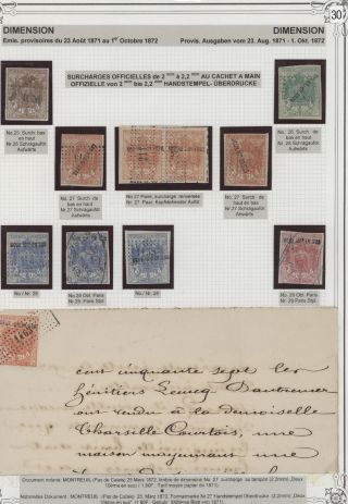 FRENCH REVENUE STAMPS „DIMENSION“ - HISTORICAL OVERVIEW – sheet 44