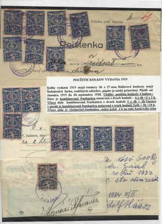 TSCHECHOSLOWAKEI - DOKUMENTEN MIT STEMPELMARKEN 1918-1939 – Blatt 6