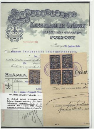 TSCHECHOSLOWAKEI - DOKUMENTEN MIT STEMPELMARKEN 1918-1939 – Blatt 7
