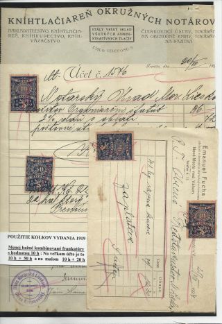 TSCHECHOSLOWAKEI - DOKUMENTEN MIT STEMPELMARKEN 1918-1939 – Blatt 8