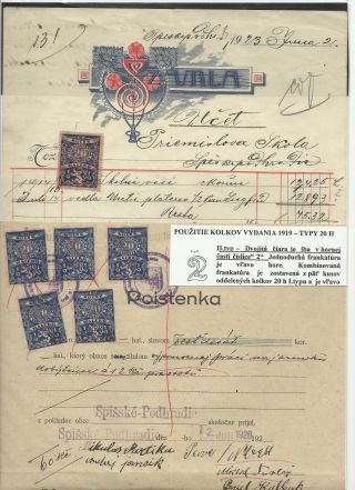 TSCHECHOSLOWAKEI - DOKUMENTEN MIT STEMPELMARKEN 1918-1939 – Blatt 10