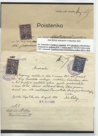 TSCHECHOSLOWAKEI - DOKUMENTEN MIT STEMPELMARKEN 1918-1939 – Blatt 15