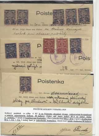 TSCHECHOSLOWAKEI - DOKUMENTEN MIT STEMPELMARKEN 1918-1939 – Blatt 16
