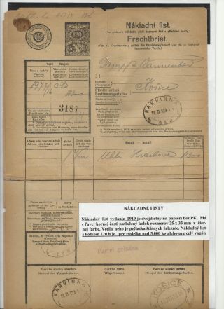 ČESKOSLOVENSKO - LISTINY S KOLKY 1918-1939 – list 22