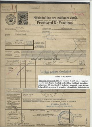ČESKOSLOVENSKO - LISTINY S KOLKY 1918-1939 – list 31