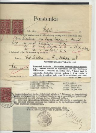 ČESKOSLOVENSKO - LISTINY S KOLKY 1918-1939 – list 37