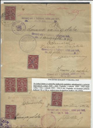 ČESKOSLOVENSKO - LISTINY S KOLKY 1918-1939 – list 44