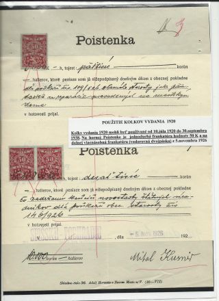 ČESKOSLOVENSKO - LISTINY S KOLKY 1918-1939 – list 71
