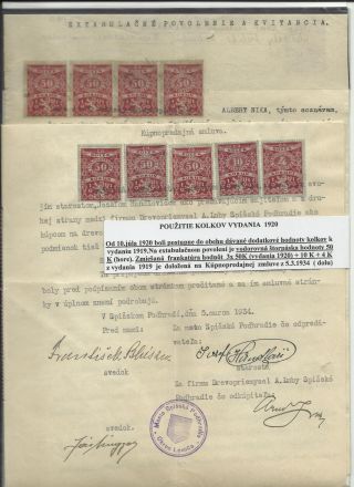 ČESKOSLOVENSKO - LISTINY S KOLKY 1918-1939 – list 72
