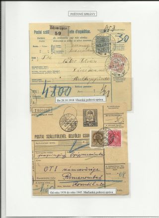 SLOWAKEI - PAKETKARTEN IN 20. JAHRHUNDERT – Blatt 3
