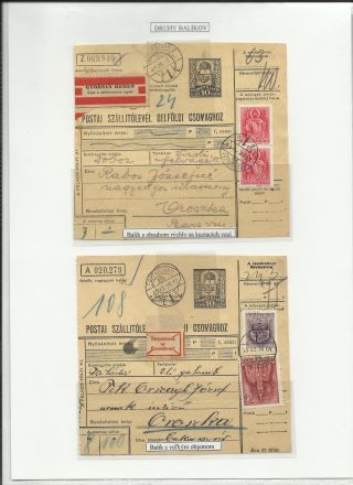 SLOWAKEI - PAKETKARTEN IN 20. JAHRHUNDERT – Blatt 16