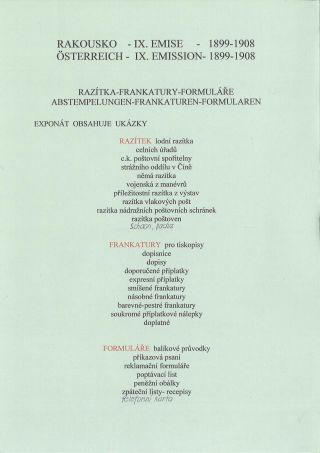 RAKOUSKO - IX. EMISE 1899-1908 – list 1
