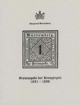 WÜRTTEMBERG - FIRST STAMP ISSUE (1851-1858) – sheet 1