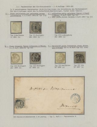 WÜRTTEMBERG - FIRST STAMP ISSUE (1851-1858) – sheet 4