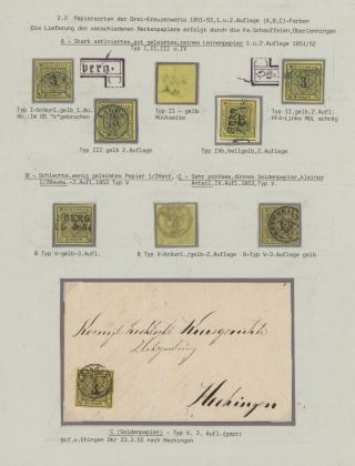 WÜRTTEMBERG - FIRST STAMP ISSUE (1851-1858) – sheet 6