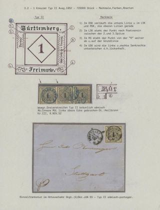 WÜRTTEMBERG - FIRST STAMP ISSUE (1851-1858) – sheet 8