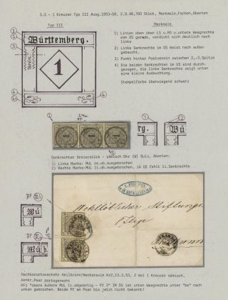 WÜRTTEMBERG - FIRST STAMP ISSUE (1851-1858) – sheet 9