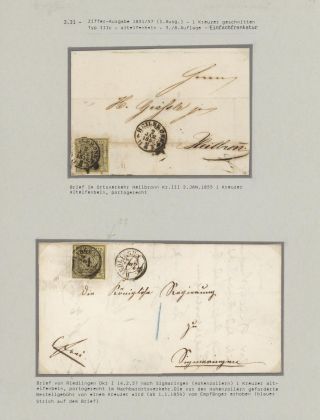 WÜRTTEMBERG - FIRST STAMP ISSUE (1851-1858) – sheet 11