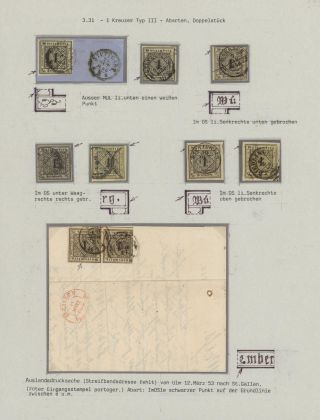 WÜRTTEMBERG - FIRST STAMP ISSUE (1851-1858) – sheet 12