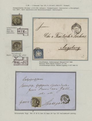 WÜRTTEMBERG - FIRST STAMP ISSUE (1851-1858) – sheet 13