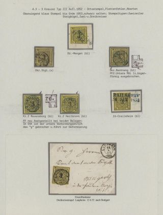WÜRTTEMBERG - FIRST STAMP ISSUE (1851-1858) – sheet 25
