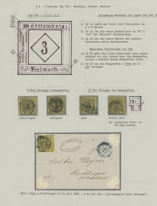 WÜRTTEMBERG - FIRST STAMP ISSUE (1851-1858) – sheet 26