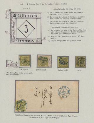 WÜRTTEMBERG - FIRST STAMP ISSUE (1851-1858) – sheet 28
