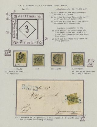 WÜRTTEMBERG - FIRST STAMP ISSUE (1851-1858) – sheet 29