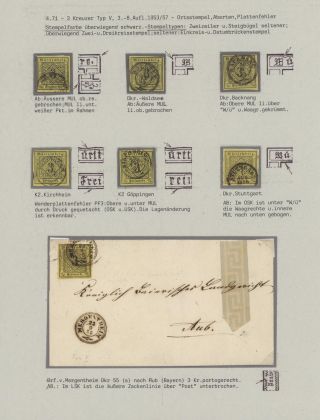 WÜRTTEMBERG - FIRST STAMP ISSUE (1851-1858) – sheet 31