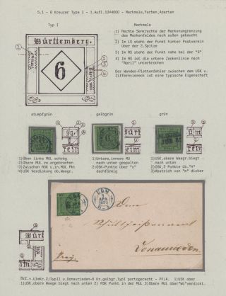 WÜRTTEMBERG - ERSTAUSGABE DER KREUZERZEIT (1851-1858) – Blatt 33