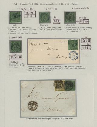 WÜRTTEMBERG - ERSTAUSGABE DER KREUZERZEIT (1851-1858) – Blatt 34