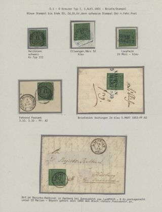 WÜRTTEMBERG - ERSTAUSGABE DER KREUZERZEIT (1851-1858) – Blatt 35
