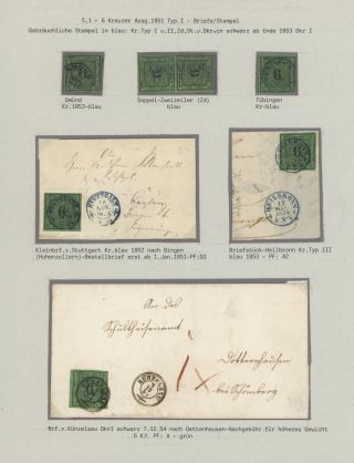 WÜRTTEMBERG - ERSTAUSGABE DER KREUZERZEIT (1851-1858) – Blatt 36