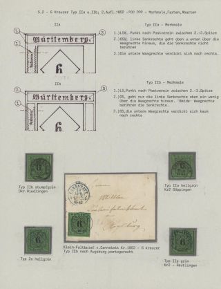WÜRTTEMBERG - ERSTAUSGABE DER KREUZERZEIT (1851-1858) – Blatt 37