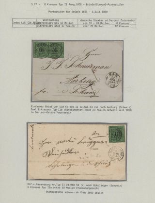 WÜRTTEMBERG - ERSTAUSGABE DER KREUZERZEIT (1851-1858) – Blatt 38