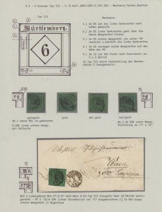 WÜRTTEMBERG - ERSTAUSGABE DER KREUZERZEIT (1851-1858) – Blatt 39