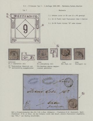 WÜRTTEMBERG - ERSTAUSGABE DER KREUZERZEIT (1851-1858) – Blatt 41