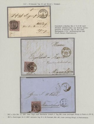 WÜRTTEMBERG - ERSTAUSGABE DER KREUZERZEIT (1851-1858) – Blatt 46