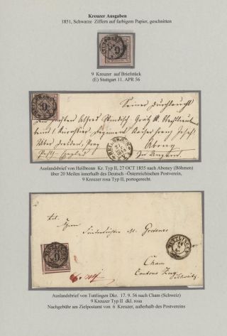 WÜRTTEMBERG - ERSTAUSGABE DER KREUZERZEIT (1851-1858) – Blatt 47