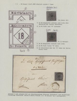 WÜRTTEMBERG - ERSTAUSGABE DER KREUZERZEIT (1851-1858) – Blatt 48