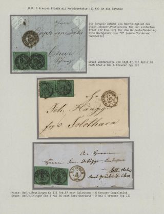 WÜRTTEMBERG - ERSTAUSGABE DER KREUZERZEIT (1851-1858) – Blatt 51
