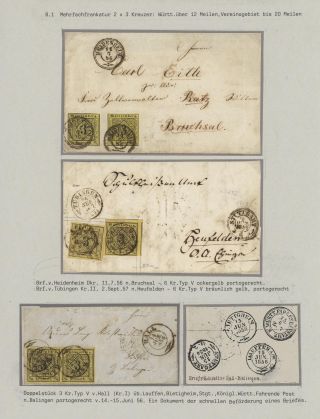 WÜRTTEMBERG - ERSTAUSGABE DER KREUZERZEIT (1851-1858) – Blatt 52