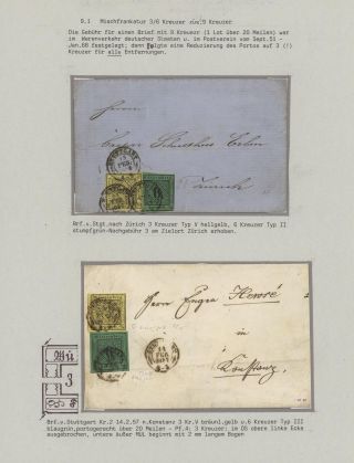 WÜRTTEMBERG - ERSTAUSGABE DER KREUZERZEIT (1851-1858) – Blatt 54