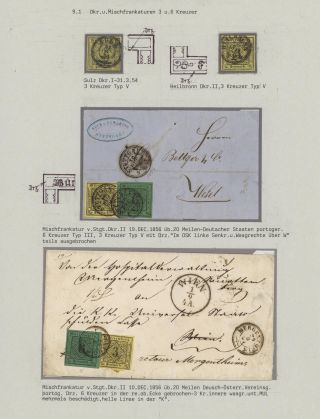 WÜRTTEMBERG - ERSTAUSGABE DER KREUZERZEIT (1851-1858) – Blatt 56