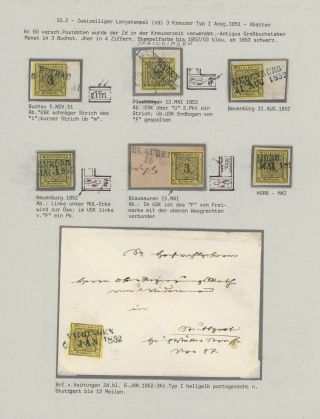 WÜRTTEMBERG - ERSTAUSGABE DER KREUZERZEIT (1851-1858) – Blatt 62