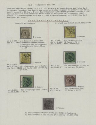 WÜRTTEMBERSKO - 1. EMISE KREJCAROVÉHO OBDOBÍ (1851-1858) – list 69