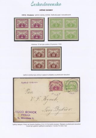 ČESKOSLOVENSKO - SPĚŠNÉ ZNÁMKY 1919-20 – list 2