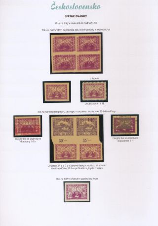 ČESKOSLOVENSKO - SPĚŠNÉ ZNÁMKY 1919-20 – list 5